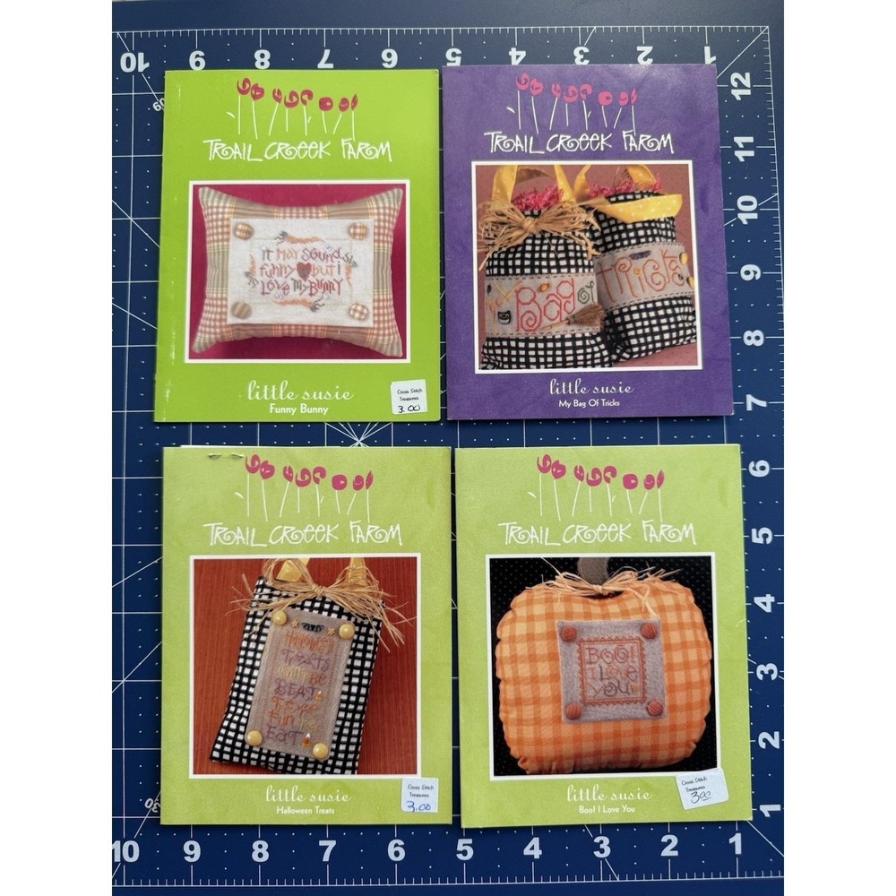 Lot Of 4‎ Small Little Susie Trail Creek Farm Cross Stitch Charts
